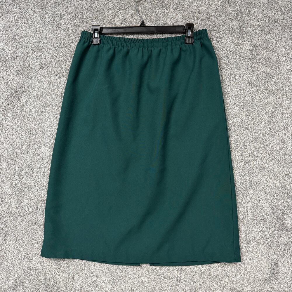 VTG 90s Blair Boutique Skirt Size 14 Green Elastic Waist Midi Pencil USA Made